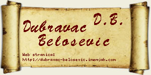 Dubravac Belošević vizit kartica